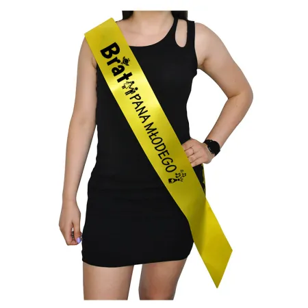 Szarfa ŻÓŁTA Ślub Brat Pana Młodego